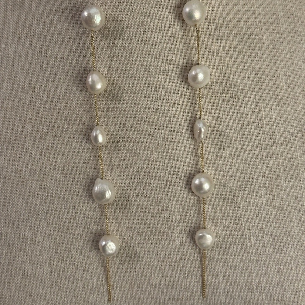Cult Gaia Gold and White Pearl Earrings